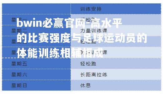 高水平的比赛强度与足球运动员的体能训练相辅相成